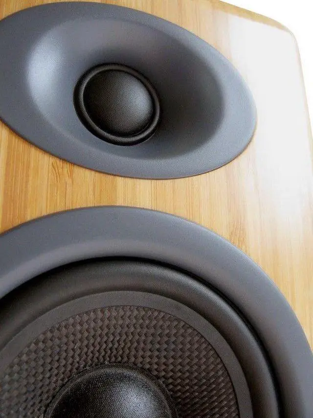 Alt view image 16 of 17 - Audioengine P4 Premium Passive Bookshelf Speakers - Pair (Bamboo)