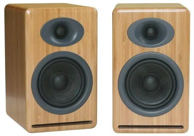 Alt view image 14 of 17 - Audioengine P4 Premium Passive Bookshelf Speakers - Pair (Bamboo)