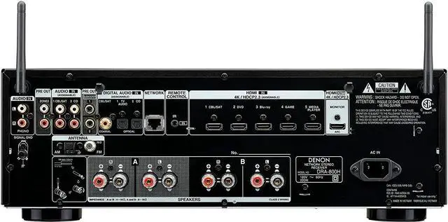 Alt view image 2 of 18 - Denon DRA-800H 2-Channel Stereo Network Receiver for Home Theater | Hi-Fi Amplification | Connects to All Audio Sources - Black
