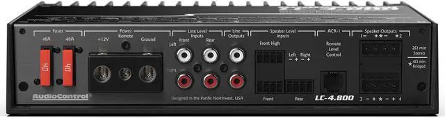 Alt view image 7 of 20 - AudioControl LC-4.800 High-Power Multi-Channel Amplifier with Accubass