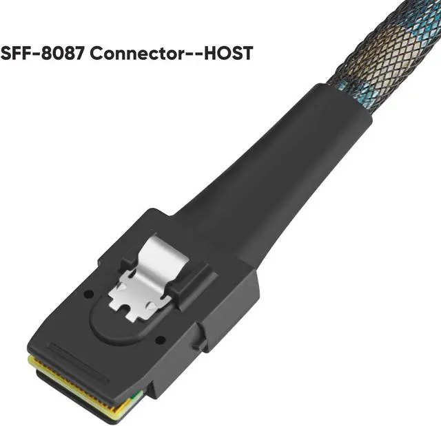 Alt view image 3 of 4 - Mini SAS Cable with SATA Power,   Internal Mini SAS 36 Pin to 4 x 29 Pin Cord with SATA Power, SFF-8087 to SFF-8482 Cable, 3 FT/1m