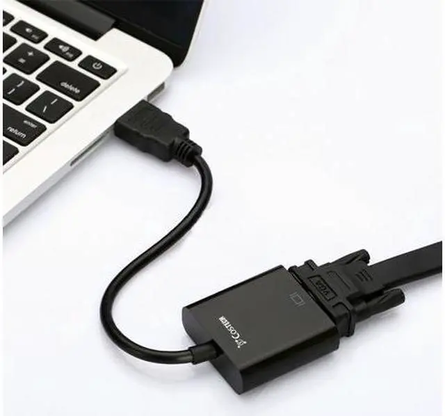 Alt view image 4 of 7 - HDMI to VGA Output, Costech HD 1080p Gold-plated Active TV AV HDTV Video Cable Converter Adapter Plug and Play for HDTVs, Monitors, Displayers, Laptop Desktop Computer (Black)