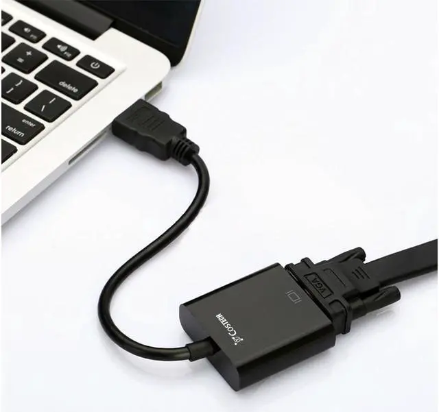 Alt view image 5 of 7 - HDMI to VGA Output, Costech HD 1080p Gold-plated Active TV AV HDTV Video Cable Converter Adapter Plug and Play for HDTVs, Monitors, Displayers, Laptop Desktop Computer (Black)