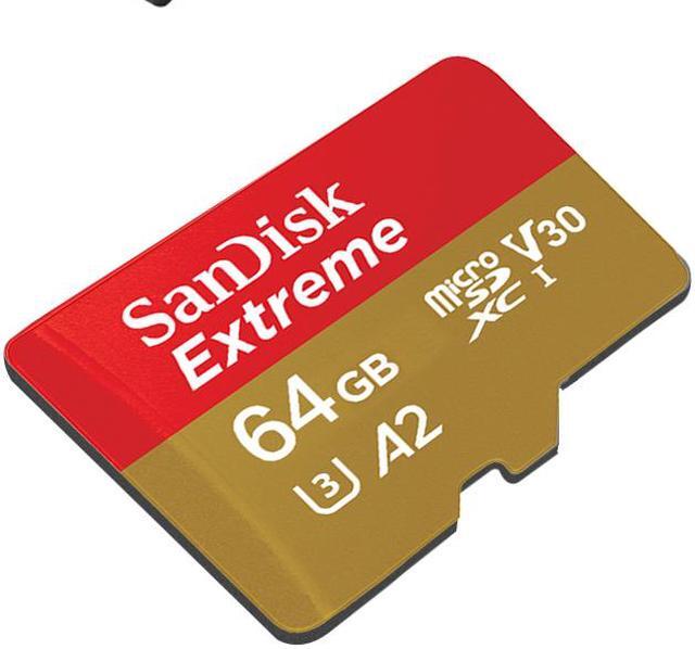 Alt view image 2 of 2 - Wholesale 2*SanDisk Extreme 64GB 64G microSDXC  UHS-I V30 C10 U3 A2 Card with Adapter 160MB/s  TF flash memory  SDSQXA2