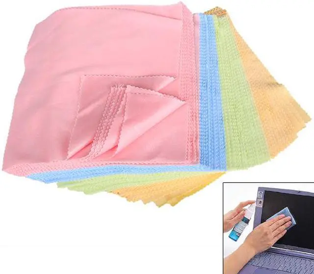 Alt view image 6 of 7 - 10Pcs Microfiber Lint Free Camera Eyeglass Glasses Lens Cleaning Wiping Cloth