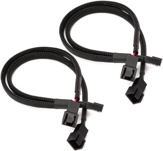 Main image of 2pcs 3-pin PWM Fan Splitter Y Extension Power Cable for PC Internal Power