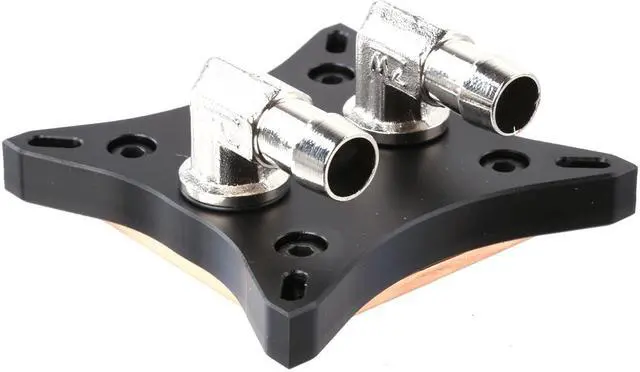 Alt view image 3 of 3 - Computer CPU Aluminum Water Cooling Block G1/4 Screw Thread 90 Degr