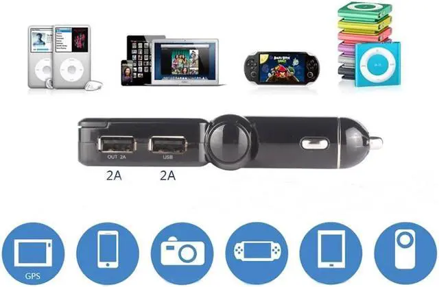 Alt view image 6 of 7 - Mini Bluetooth Car Kit MP3 Player FM Transmitter Dual USB ChargerHandsfree kit (Bluetooth Car Charger)