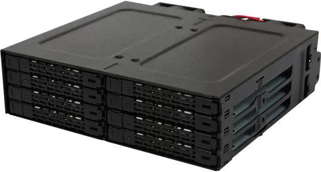 Main image of ICY DOCK Full Metal 8 Bay 2.5" SATA HDD & SSD HotSwap Backplane Cage for 5.25 Drive Bay - ToughArmor MB998SP-B