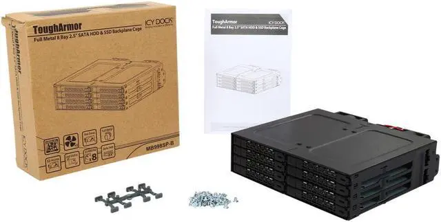 Alt view image 4 of 6 - ICY DOCK Full Metal 8 Bay 2.5" SATA HDD & SSD HotSwap Backplane Cage for 5.25 Drive Bay - ToughArmor MB998SP-B