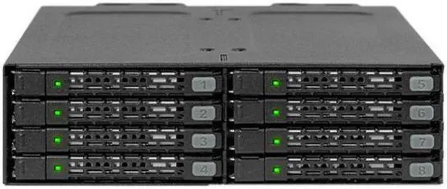 Alt view image 3 of 6 - ICY DOCK Full Metal 8 Bay 2.5" SATA HDD & SSD HotSwap Backplane Cage for 5.25 Drive Bay - ToughArmor MB998SP-B