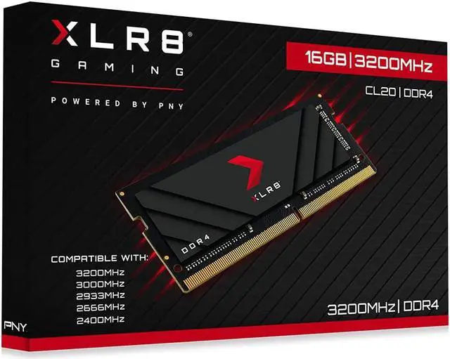 Alt view image 7 of 7 - PNY 16GB XLR8 Gaming DDR4 3200MHz Notebook Memory – (MN16GSD43200X)?