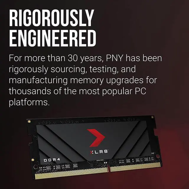 Alt view image 5 of 7 - PNY 16GB XLR8 Gaming DDR4 3200MHz Notebook Memory – (MN16GSD43200X)?
