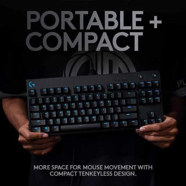 Alt view image 3 of 7 - Logitech G PRO Mechanical Gaming Keyboard, Ultra Portable Tenkeyless Design, Detachable Micro USB Cable, 16.8 Million Color LIGHTSYNC RGB Backlit Keys