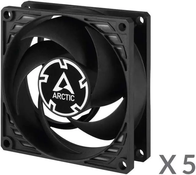 Alt view image 5 of 7 - ARCTIC P8 PWM PST (5 Pack) - 80 mm Case Fan, PWM Sharing Technology (PST), Pressure-Optimised, Very Quite Motor, Computer, Fan Speed: 200-3000 RPM - Black