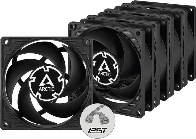 Alt view image 2 of 7 - ARCTIC P8 PWM PST (5 Pack) - 80 mm Case Fan, PWM Sharing Technology (PST), Pressure-Optimised, Very Quite Motor, Computer, Fan Speed: 200-3000 RPM - Black