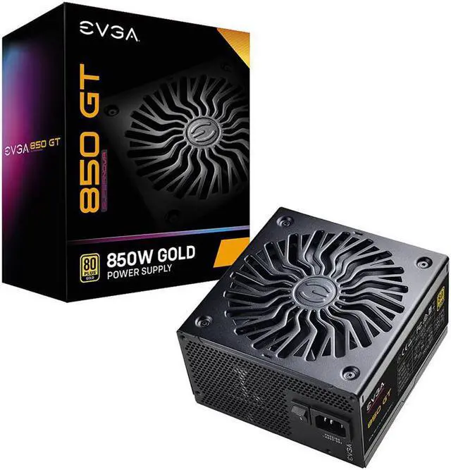 Main image of EVGA Supernova 850 GT, 80 Plus Gold 850W, Fully Modular, Auto Eco Mode with FDB Fan, Includes Power ON Self Tester, Compact 150mm Size, Power Supply 220-GT-0850-Y1