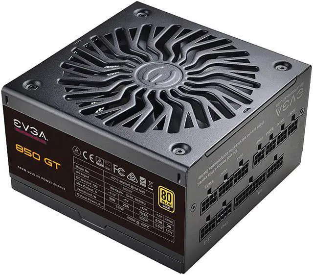 Alt view image 2 of 7 - EVGA Supernova 850 GT, 80 Plus Gold 850W, Fully Modular, Auto Eco Mode with FDB Fan, Includes Power ON Self Tester, Compact 150mm Size, Power Supply 220-GT-0850-Y1