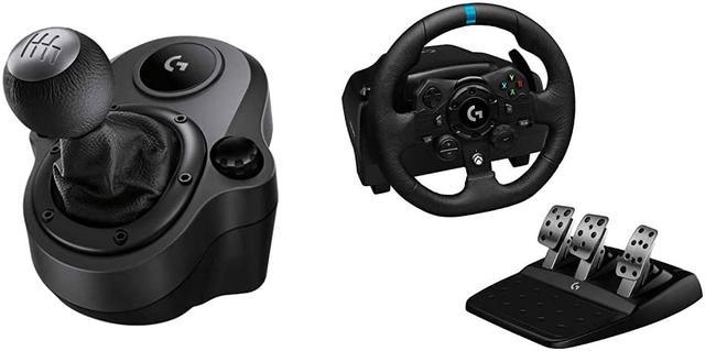 Logitech G Driving Force Shifter with Logitech G923 Racing Wheel and Pedals  for Xbox X|S, Xbox One and PC and Genuine Leather Wheel Cover