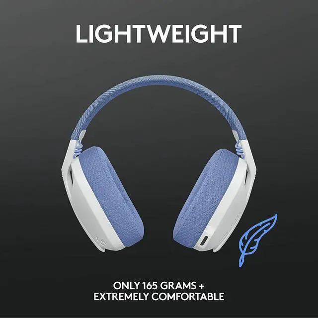 Alt view image 5 of 7 - Logitech G435 Lightspeed and Bluetooth Wireless Gaming Headset - Lightweight Over-Ear Headphones, Built-in mics, 18h Battery, Compatible with Dolby Atmos, PC, PS4, PS5, Mobile - White