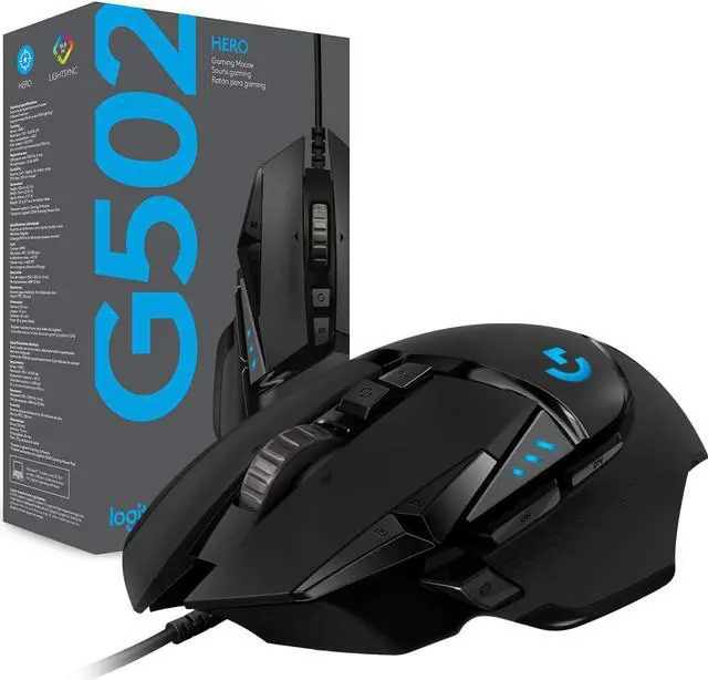 Alt view image 7 of 7 - Logitech G502 HERO High Performance Wired Gaming Mouse, HERO 25K Sensor, 25,600 DPI, RGB, Adjustable Weights, 11 Programmable Buttons, On-Board Memory, PC / Mac