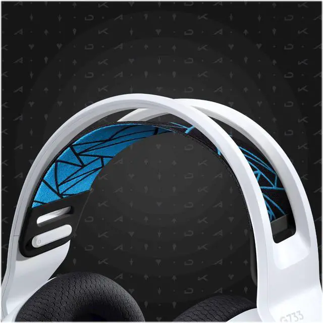 Alt view image 4 of 4 - Logitech G733 K/DA Lightspeed Wireless Gaming Headset with Suspension Headband~16.8 M. Color LIGHTSYNC RGB, Blue VO!CE Mic Technology and PRO-G Audio Drivers - Official League of Legends KDA Gear