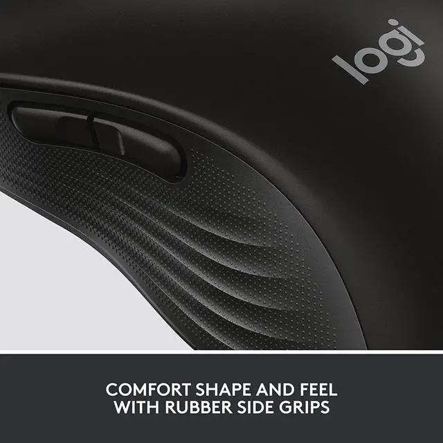 Alt view image 7 of 7 - Logitech Signature M650 L Full Size Wireless Mouse - for Large Sized Hands, 2-Year Battery, Silent Clicks, Customizable Side Buttons, Bluetooth, Multi-Device Compatibility - Black