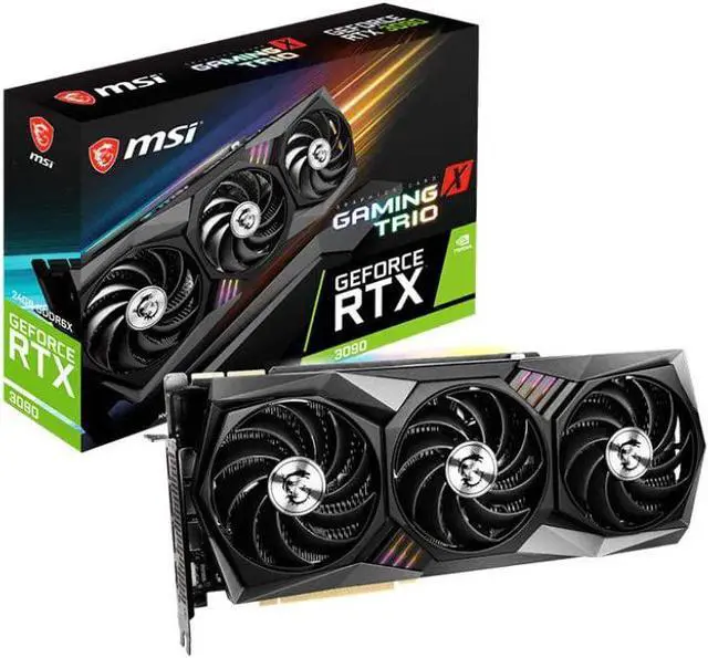 Main image of MSI Gaming GeForce RTX 3090 24GB GDRR6X 384-Bit HDMI/DP Nvlink Tri-Frozr 2 Ampere Architecture OC Graphics Card (RTX 3090 GAMING X TRIO 24G)