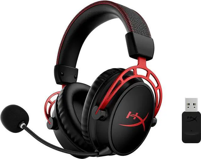 Alt view image 2 of 7 - HyperX Cloud Alpha Wireless - Gaming Headset for PC, 300-hour battery life, DTS Headphone:X Spatial Audio, Memory foam, Dual Chamber Drivers, Noise-canceling mic, Durable aluminum frame