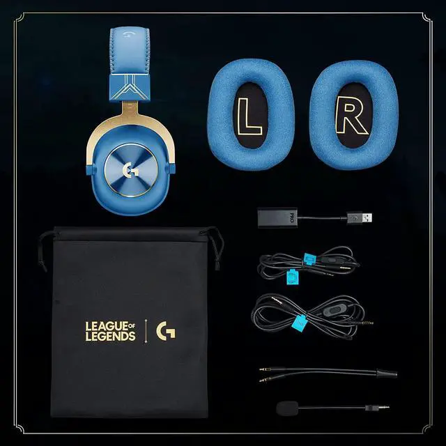 Alt view image 6 of 7 - Logitech G PRO X Gaming Headset - Blue VO!CE, Detachable Microphone, Comfortable Memory Foam Ear Pads, DTS Headphone 7.1 and 50 mm PRO G Drivers, Official League of Legends Edition