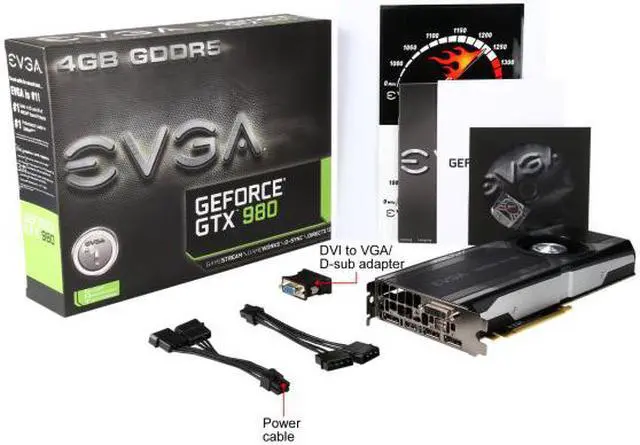 Alt view image 7 of 7 - EVGA GeForce GTX 980 4GB 04G-P4-1980-KR GAMING, Silent Cooling Video Graphics Card