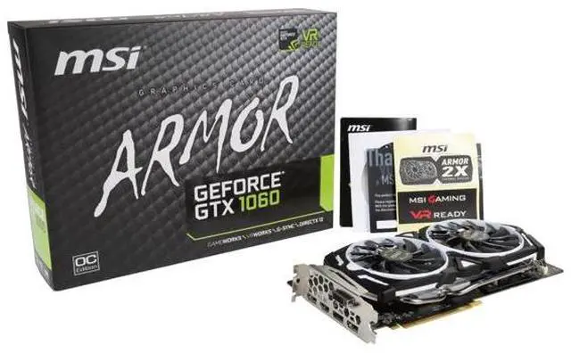 Alt view image 6 of 6 - MSI GeForce GTX 1060  6GB DirectX 12 GTX 1060 ARMOR 6G OC 192-Bit GDDR5 PCI Express 3.0 x16 HDCP Ready ATX Video Graphics Card