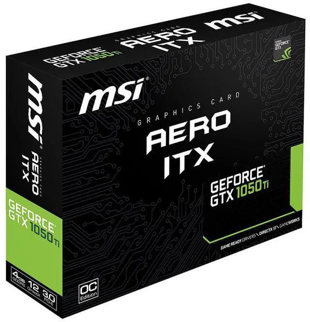 Alt view image 7 of 7 - MSI GeForce GTX 1050 Ti DirectX 12 4GB 128-Bit GDDR5 PCI Express 3.0 x16 HDCP Ready GTX 1050 Ti AERO ITX 4G OC Video Graphics Card