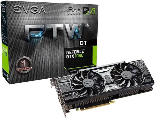 Alt view image 7 of 7 - EVGA GeForce GTX 1060 6GB FTW+ DT GAMING ACX 3.0, 6GB GDDR5, LED, DX12 OSD Support (PXOC), 06G-P4-6366-KR Video Graphics Card