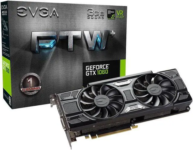 Alt view image 7 of 7 - EVGA GeForce GTX 1060 FTW+ Gaming DirectX 12 03G-P4-6367-KR 3GB 192-Bit GDDR5 PCI Express 3.0 FTW+ GAMING ACX 3.0 Video Graphics Card