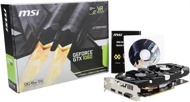 Alt view image 6 of 6 - MSI GeForce GTX 1060 6GT OC GDDR5 6GB Dual Fan OC Video Graphics Card