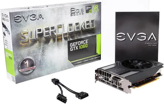 Alt view image 6 of 7 - EVGA GeForce GTX 1060 SC GAMING, ACX 2.0 (Single Fan) 6GB, 06G-P4-6163-KR, GDDR5, DX12 OSD Support (PXOC), Only 6.8 Inches Video Graphics Card
