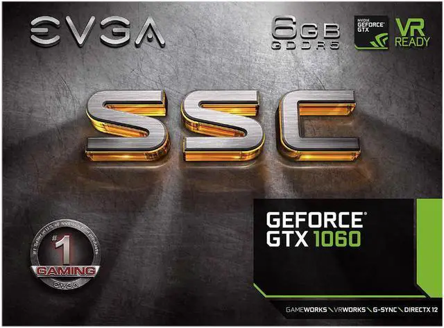 Alt view image 7 of 7 - EVGA GeForce GTX 1060 6GB SSC GAMING ACX 3.0 6GB, GDDR5, LED, DX12 OSD Support (PXOC), 06G-P4-6267-KR Video Graphics Card