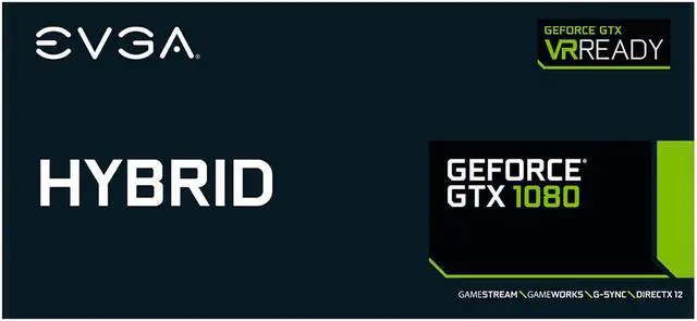 Alt view image 7 of 7 - EVGA GeForce GTX 1080 FTW HYBRID GAMING 8GB, 08G-P4-6288-KR, GDDR5X, RGB LED, All-In-One Watercooling with 10CM FAN, 10 Power Phases, Double BIOS, DX12 OSD Support (PXOC) Video Graphics Card