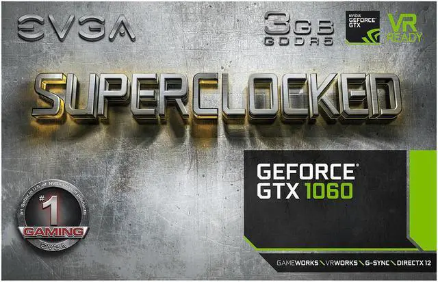 Alt view image 7 of 7 - EVGA GeForce GTX 1060 SC GAMING 3GB, ACX 2.0 (Single Fan), 03G-P4-6162-KR, GDDR5, DX12 OSD Support (PXOC) Video Graphics Card