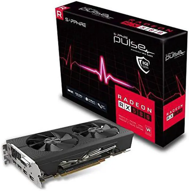 Alt view image 2 of 2 - Sapphire Radeon PULSE RX 580 8GB GDDR5 PCI-E Dual HDMI / DVI-D / Dual DP OC w/ Backplate (UEFI)