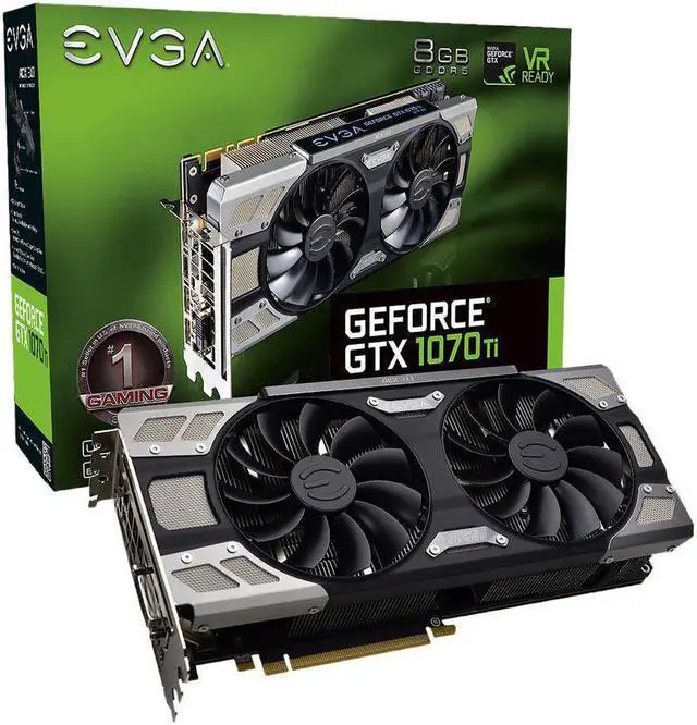 Alt view image 2 of 2 - EVGA GeForce GTX 1070 Ti FTW ULTRA SILENT GAMING, 8GB GDDR5, ACX 3.0 & RGB LED Graphics Card 08G-P4-6678-KR