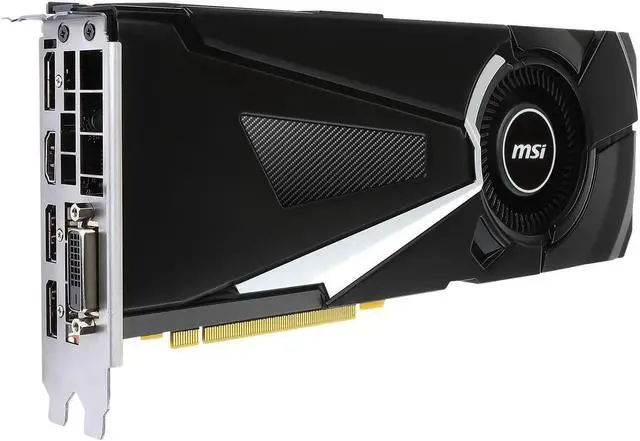 Alt view image 5 of 5 - MSI Gaming GeForce GTX 1070 Ti 8GB GDRR5 256-bit HDCP Support DirectX 12 SLI Single Fan VR Ready Graphics Card (GTX 1070 TI AERO 8G)