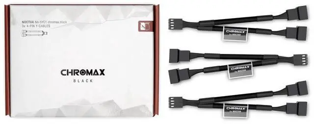 Main image of Noctua NA-SYC1 chromax.black, 4 Pin Y-Cables for PC Fans (Black)