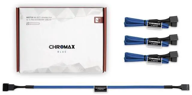 Main image of Noctua NA-SEC1 chromax.blue, 3-Pin/4-Pin Extension Cables (30cm, Blue)
