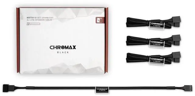 Main image of Noctua NA-SEC1 chromax.black, 3-Pin/4-Pin Extension Cables (30cm, Black)