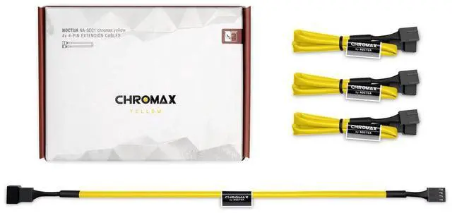 Main image of Noctua NA-SEC1 chromax.yellow, 3-Pin/4-Pin Extension Cables (30cm, Yellow)
