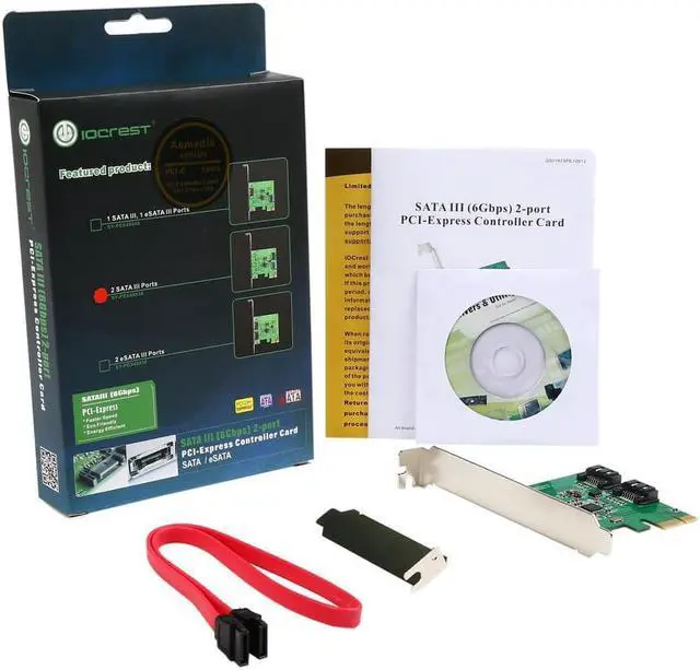 Alt view image 2 of 3 - SYBA SI-PEX40094 PCI Express Low Profile Ready SATA III 2 Internal 6 Gbps Ports PCI-e Controller Card
