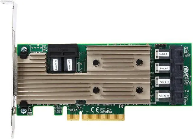 Alt view image 2 of 4 - LSI 9305-24i x8 lane, PCIe 3.0 Full Height SAS SAS 9305 12 Gb/s SAS Host Bus Adapter