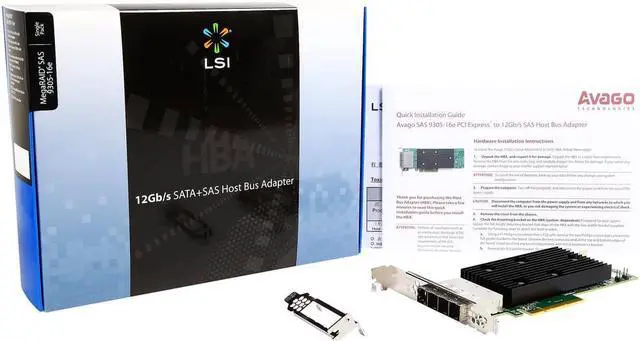 Alt view image 2 of 4 - LSI 9305-16e x8 lane, PCIe 3.0 Low Profile SAS SAS 9305 12 Gb/s SAS Host Bus Adapter